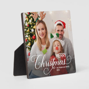 Merry Christmas Simple Custom Photo Plaque