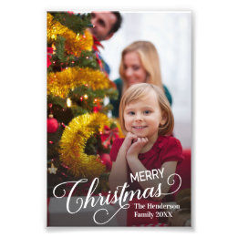Merry Christmas Simple Custom Photo Print