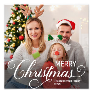 Merry Christmas Simple Custom Photo Print