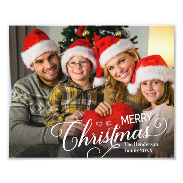 Merry Christmas Simple Custom Photo Print (Front)