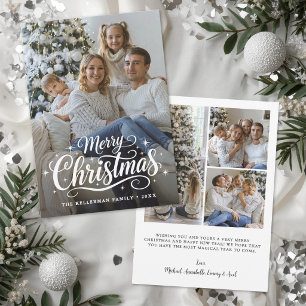 Merry Christmas Simple Elegant Photo Holiday Card