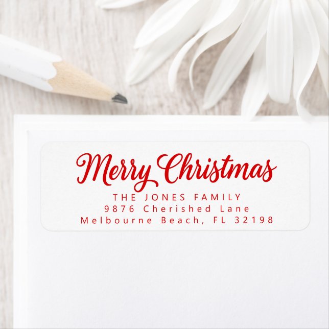 Merry Christmas Simple Hand Lettered Script Label (Insitu)