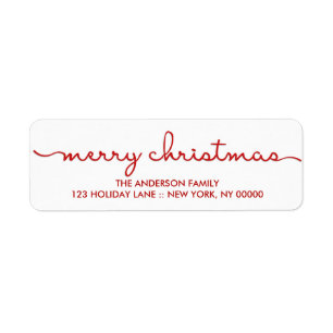 Merry Christmas Simple Hand Lettered Script Label