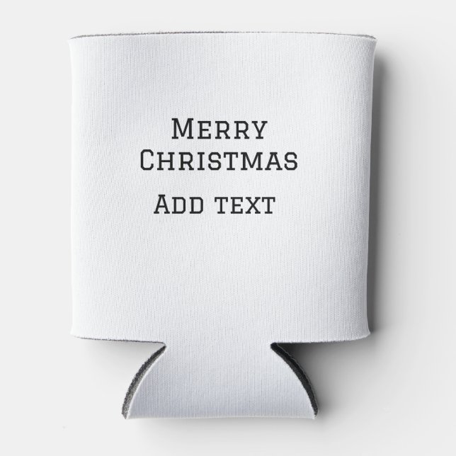 Merry Christmas simple minimal add name text moder Can Cooler (Front)