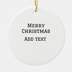 Merry Christmas simple minimal add name text moder Ceramic Ornament