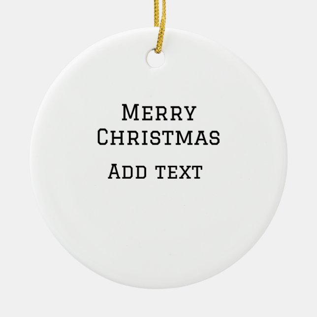 Merry Christmas simple minimal add name text moder Ceramic Ornament (Front)