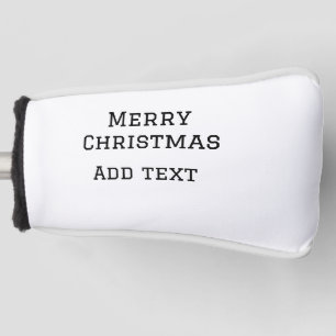 Merry Christmas simple minimal add name text moder Golf Head Cover