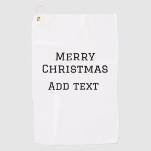 Merry Christmas simple minimal add name text moder Golf Towel