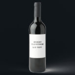 Merry Christmas simple minimal add name text moder Wine Label<br><div class="desc">design</div>