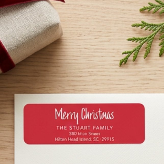 Merry Christmas Simple Modern Minimal Red Return (Creator Uploaded)