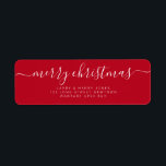 Merry Christmas Simple Red Hand Lettered Label<br><div class="desc">Add a charming touch to your book collection with our Cute Book Plates from the Library. Perfect for personalizing your favourite reads,  these adorable book plates make a delightful gift for book lovers and help keep your library organized.
Designed By The Arty Apples</div>