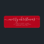 Merry Christmas Simple Red Hand Lettered Label<br><div class="desc">Add a charming touch to your book collection with our Cute Book Plates from the Library. Perfect for personalizing your favourite reads,  these adorable book plates make a delightful gift for book lovers and help keep your library organized.
Designed By The Arty Apples</div>