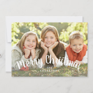 Merry Christmas Simple Script Holiday Photo Card