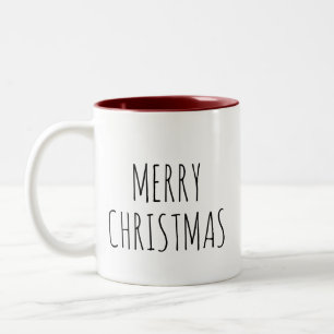 Merry Christmas Simple Two-Tone Coffee Mug