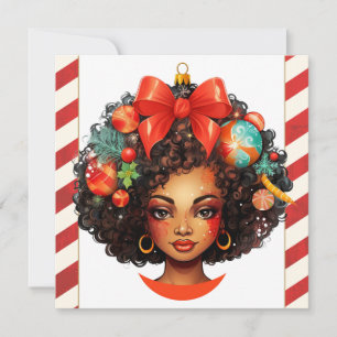 Merry Christmas Sista Black Girl Xmas Magic Woman Holiday Card