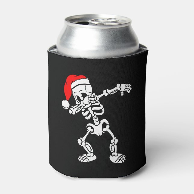 Merry Christmas Skeleton Sweater Can Cooler (Can Front)