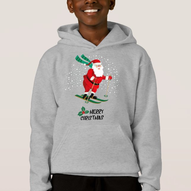 Merry Christmas Skiing Santa Claus Winter Holidays (Front)