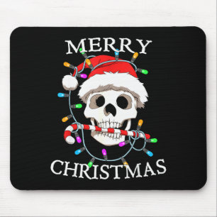 Merry Christmas Skull Skeleton Men Women Mouse Pad