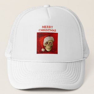 Merry Christmas. Skull wearing Santa hat