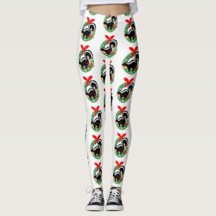 merry christmas skunk leggings