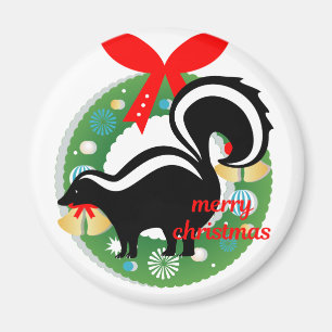 merry christmas skunk magnet