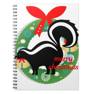 merry christmas skunk notebook
