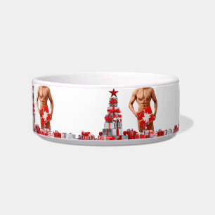 Merry Christmas SlipperyJoe red white silver gift Bowl