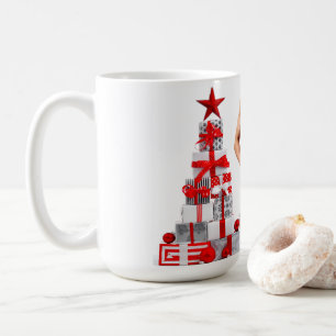 Merry Christmas SlipperyJoe red white silver gift Coffee Mug
