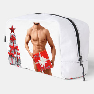 Merry Christmas SlipperyJoe red white silver gift Dopp Kit