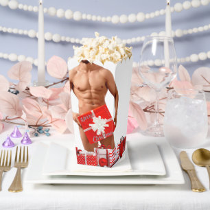 Merry Christmas SlipperyJoe red white silver gift Favor Box