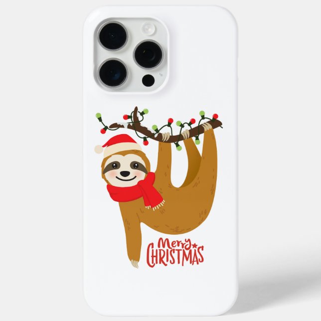 Merry Christmas Sloth  Cute Festive Holidays Case-Mate iPhone Case (Back)