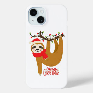 Merry Christmas Sloth  Cute Festive Holidays iPhone 15 Case