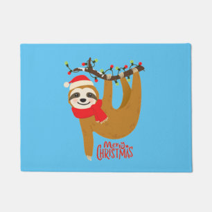 Merry Christmas Sloth Doormat