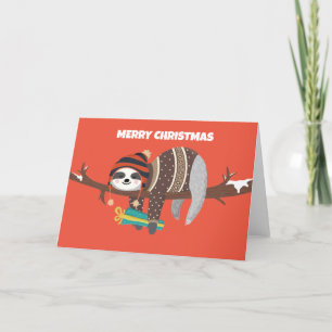 Merry Christmas Sloth holiday card