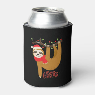 Merry Christmas Sloth   Holidays Can Cooler
