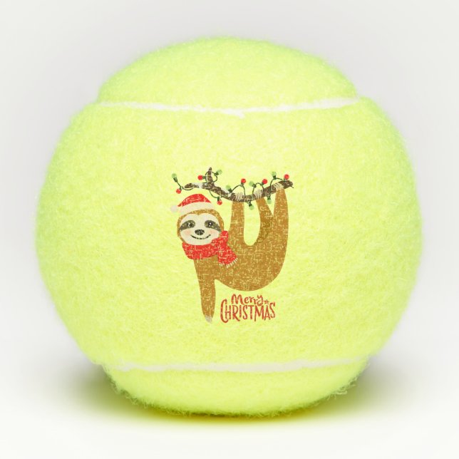 Merry Christmas Sloth | Holidays Tennis Balls (Front)