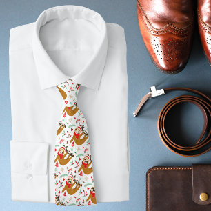 Merry Christmas Sloth Holidays Tie