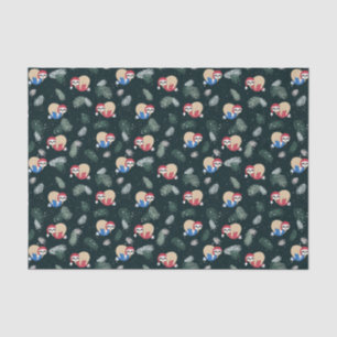 Merry Christmas Sloth Ornament Pattern Tissue Paper