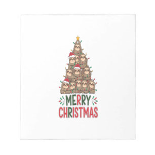 Merry Christmas Sloth Tree Notepad