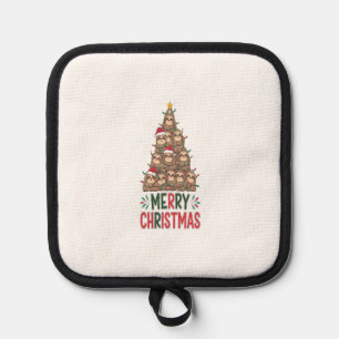 Merry Christmas Sloth Tree Pot Holder