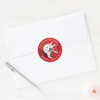 Merry Christmas Smiling Dog Photo Funny Red Round