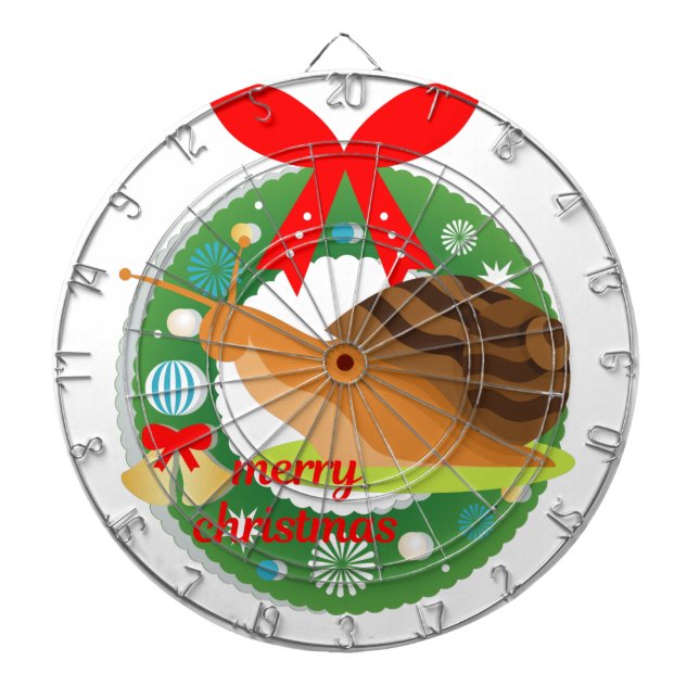 merry christmas snail dartboard