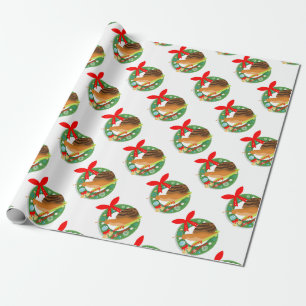 merry christmas snail wrapping paper