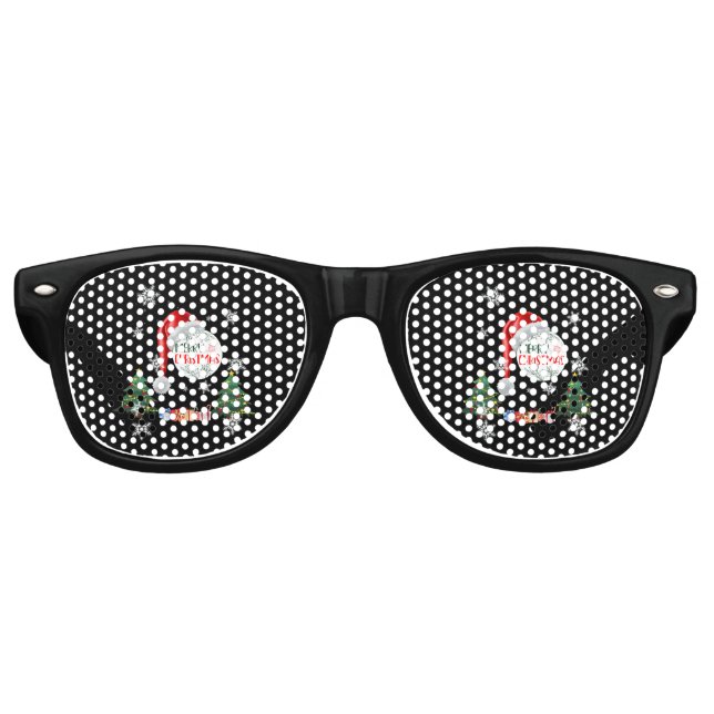 Merry Christmas Snow Collection Party Retro Sunglasses (Front)