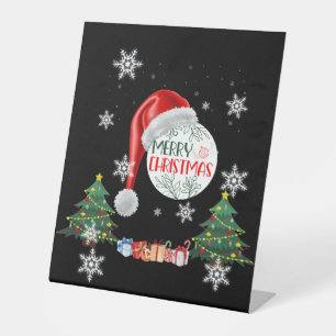 Merry Christmas Snow Collection Pedestal Sign