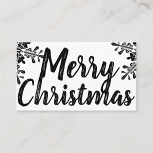merry christmas snow flake fun business card
