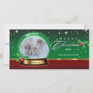 Merry Christmas Snow Globe Customizable Holiday Card