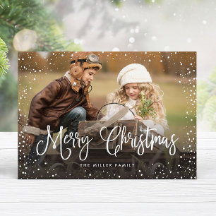 Merry Christmas Snow Holiday Card