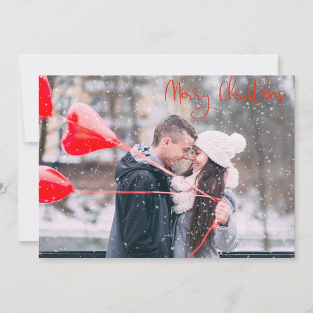 Merry Christmas Snow Overlay Photo template Custom (Front)