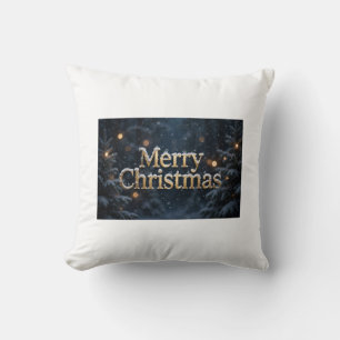 Merry Christmas Snow Throw Pillow